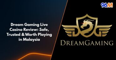 Dream Gaming live casino Malaysia logo in gold featuring dragon emblem representing trusted and safe online casino review on 96M