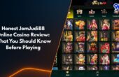JomJudi88 online casino Malaysia review banner showing slot game providers and gaming categories on 96M platform