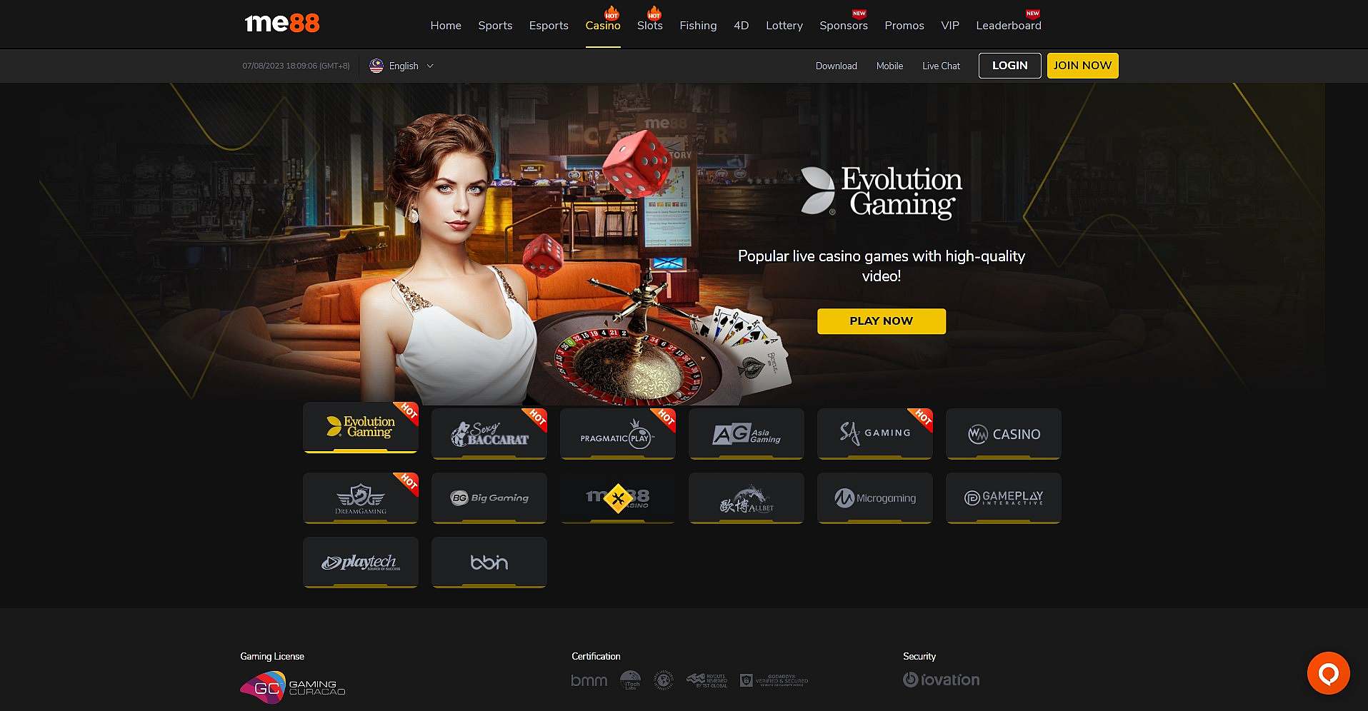 me88 live casino Malaysia