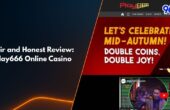 Play666 online casino homepage featuring Mid-Autumn promotion banner with double coins offer and fair review title by 96M