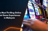 Player spinning colorful slot machines representing thrilling online slot game experiences in Malaysia on 96M
