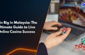 Player holding poker chips while playing live online casino roulette game on laptop at 96M Malaysia