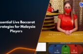 Live baccarat dealer hosting an online casino table for Malaysia players with player, banker, and tie betting options displayed on 96M platform