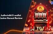 Judiwin66 slot-themed image with glowing red reels and e-wallet focus — 96M’s review cover.